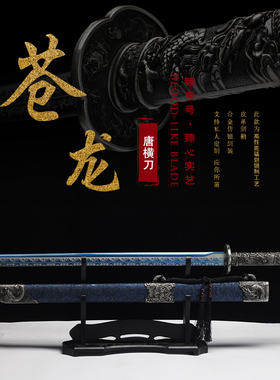 唐横刀剑高锰钢龙泉一体长款双手刀防身镇宅户外练习冷兵器未开刃