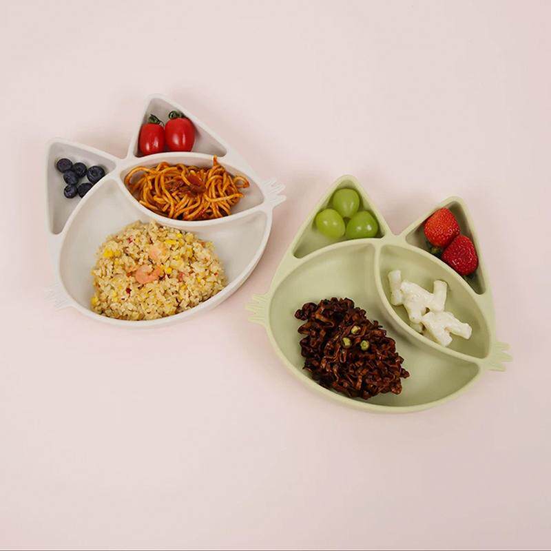 韩国modui宝宝餐盘硅胶猫咪分格餐盘儿童餐具婴幼儿吸盘式辅食碗
