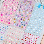 爱心宝石钻石贴纸儿童舞台化妆脸部装 饰3d立体水晶水滴珍珠贴画