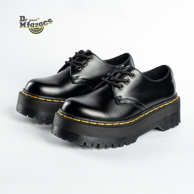 幂幂同款马丁鞋1461quad厚底3孔bex增高新款松糕博士皮鞋女