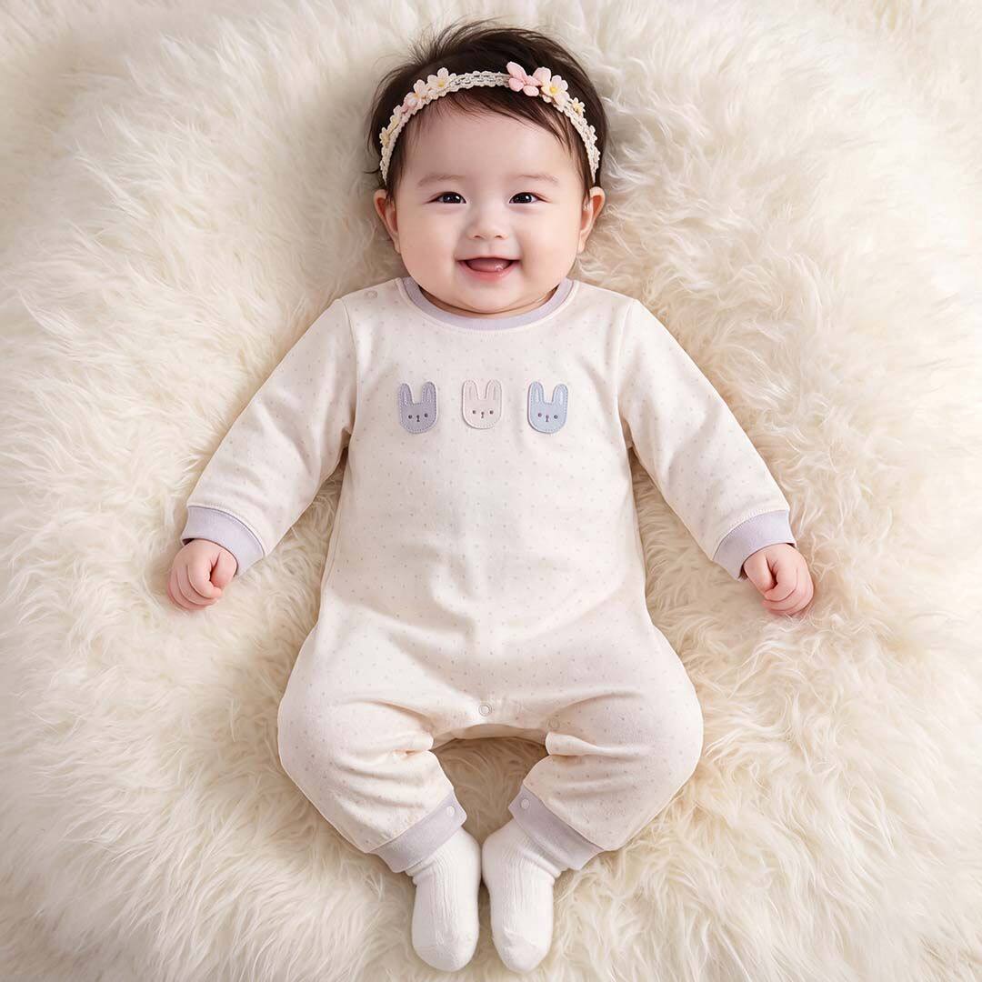 婴儿衣服春秋款宝宝秋季长袖哈衣爬服连体衣超洋气外出服休闲柔软