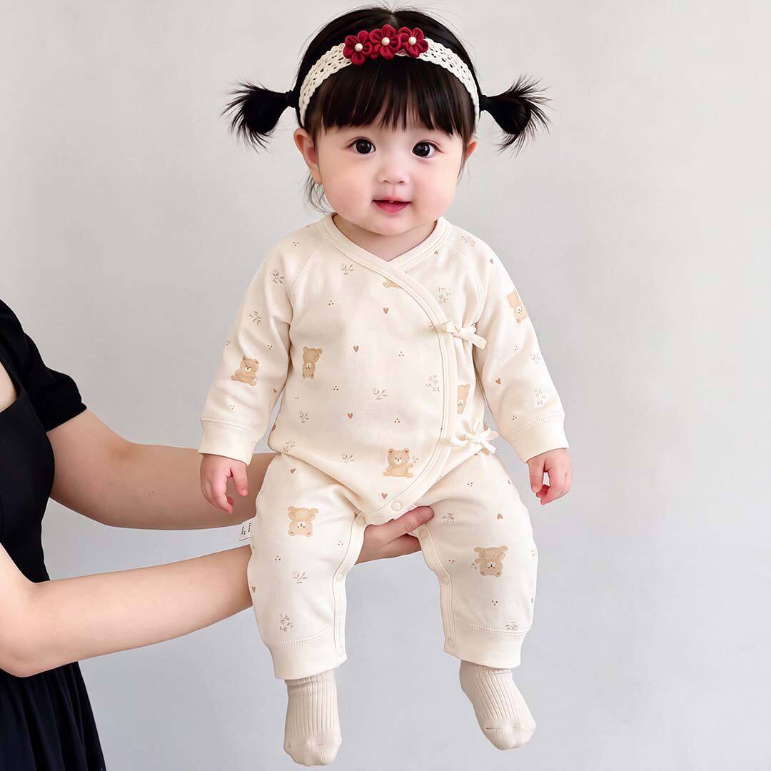 新生儿衣服春秋蝴蝶衣婴儿棉质a类睡衣初生宝宝和尚服哈衣斜襟
