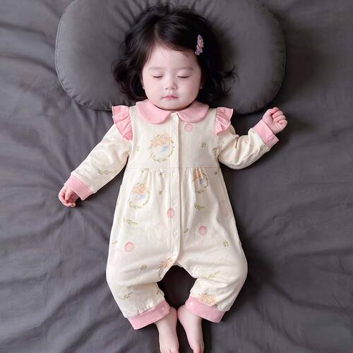 婴儿衣服春秋爬服纯棉a类连体衣宝宝外出服哈衣长袖睡衣柔软超萌