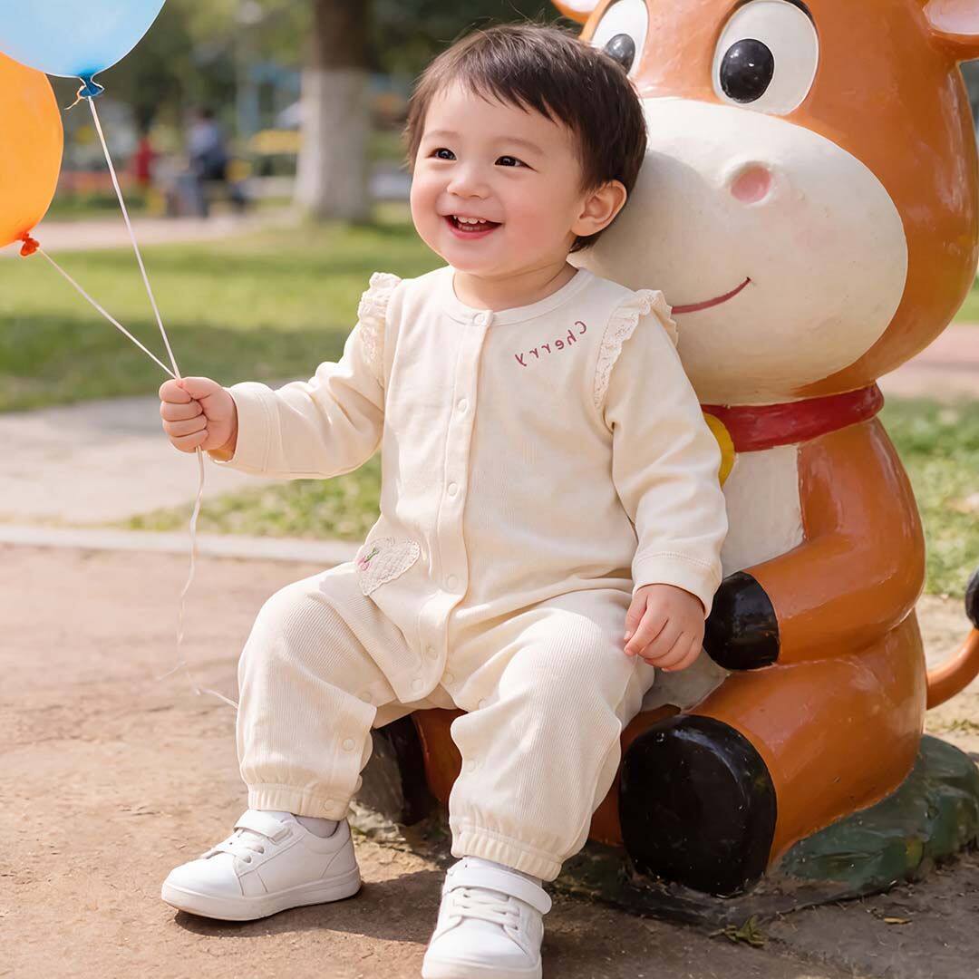 婴儿连体衣春秋纯棉宝宝衣服秋季甜美可爱外出服新生儿爬服超萌