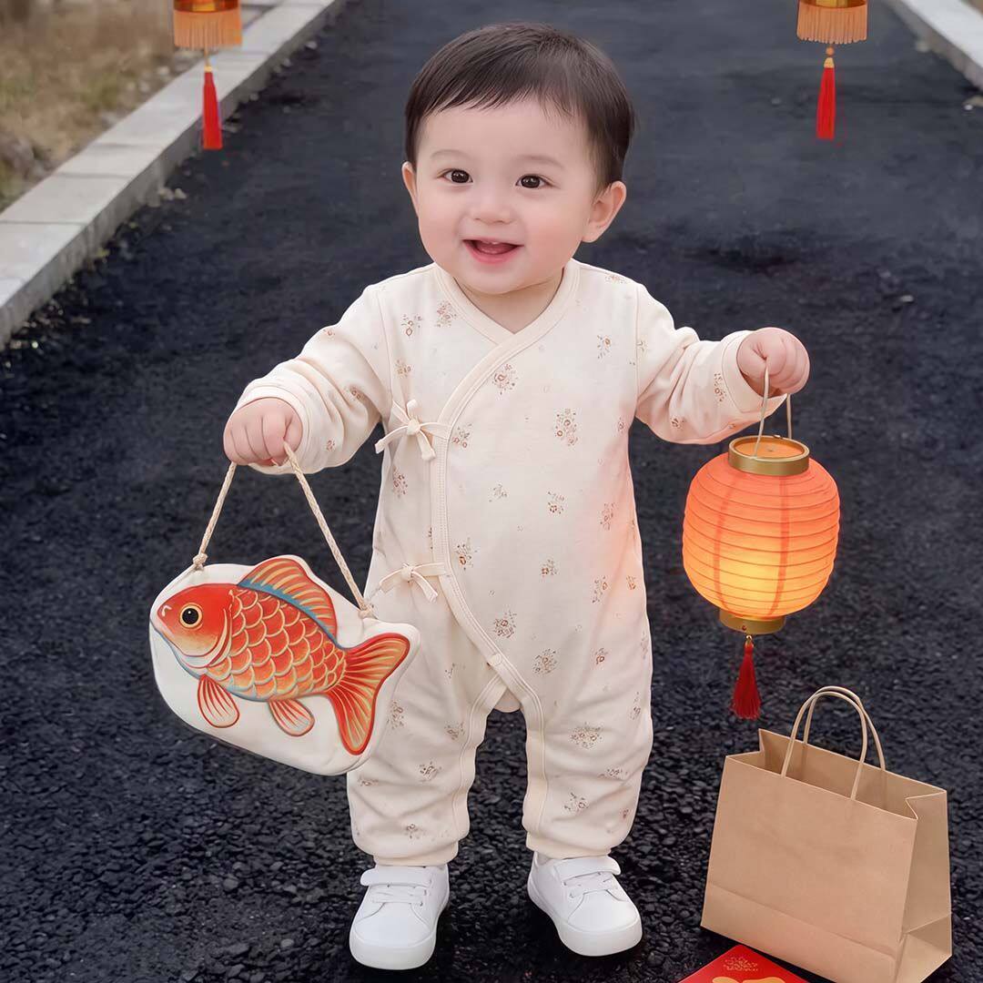 新生儿衣服春秋蝴蝶衣婴儿棉质a类睡衣初生宝宝和尚服哈衣柔软