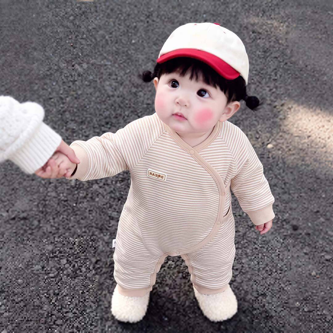 新生婴儿衣服春秋彩棉和尚服爬服蝴蝶衣男女宝宝无骨连体哈衣斜襟
