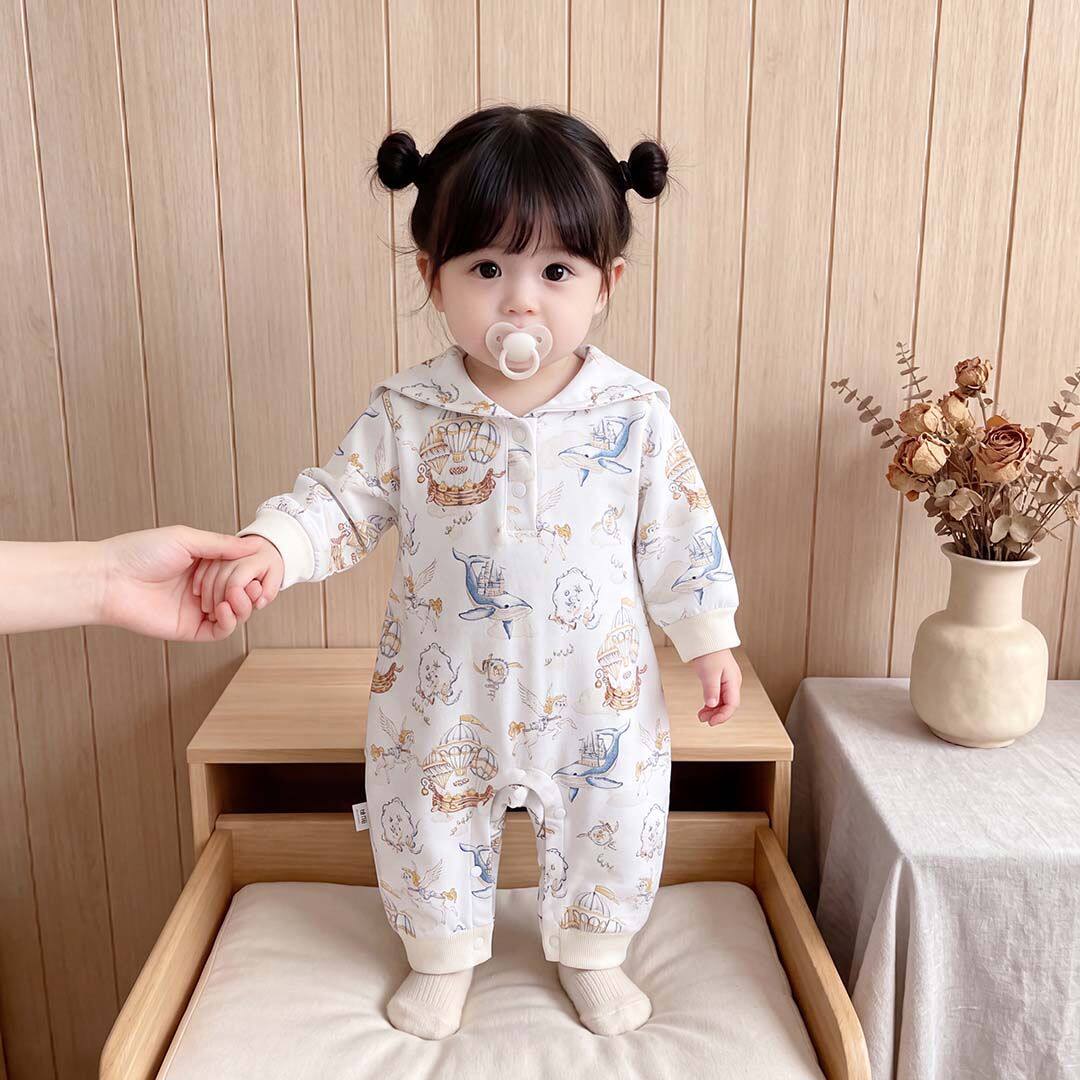 婴儿衣服宝宝连体衣春秋季纯棉a类长袖睡衣婴幼儿爬服哈衣柔软
