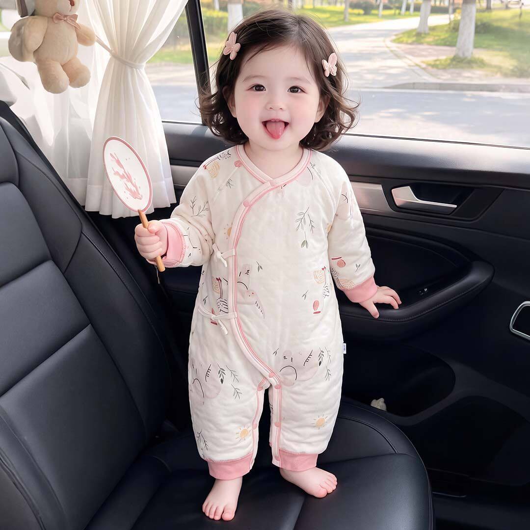 新生儿冬季衣服a类纯棉连体衣婴儿春秋加厚保暖婴童装柔软