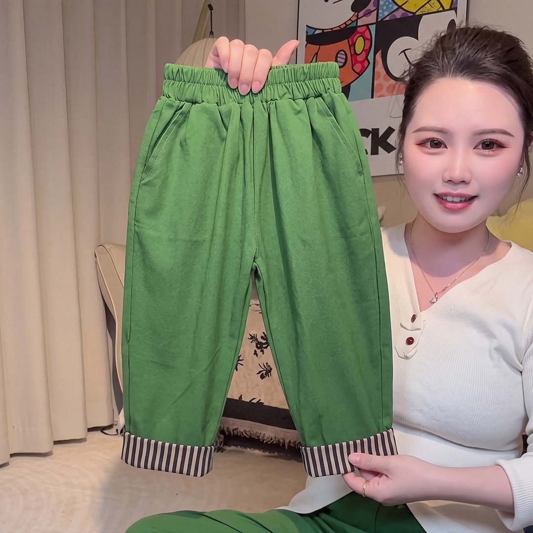 童裤儿童单裤棉七分裤女童长裤男童休闲裤宝宝外穿裤英伦风中小童