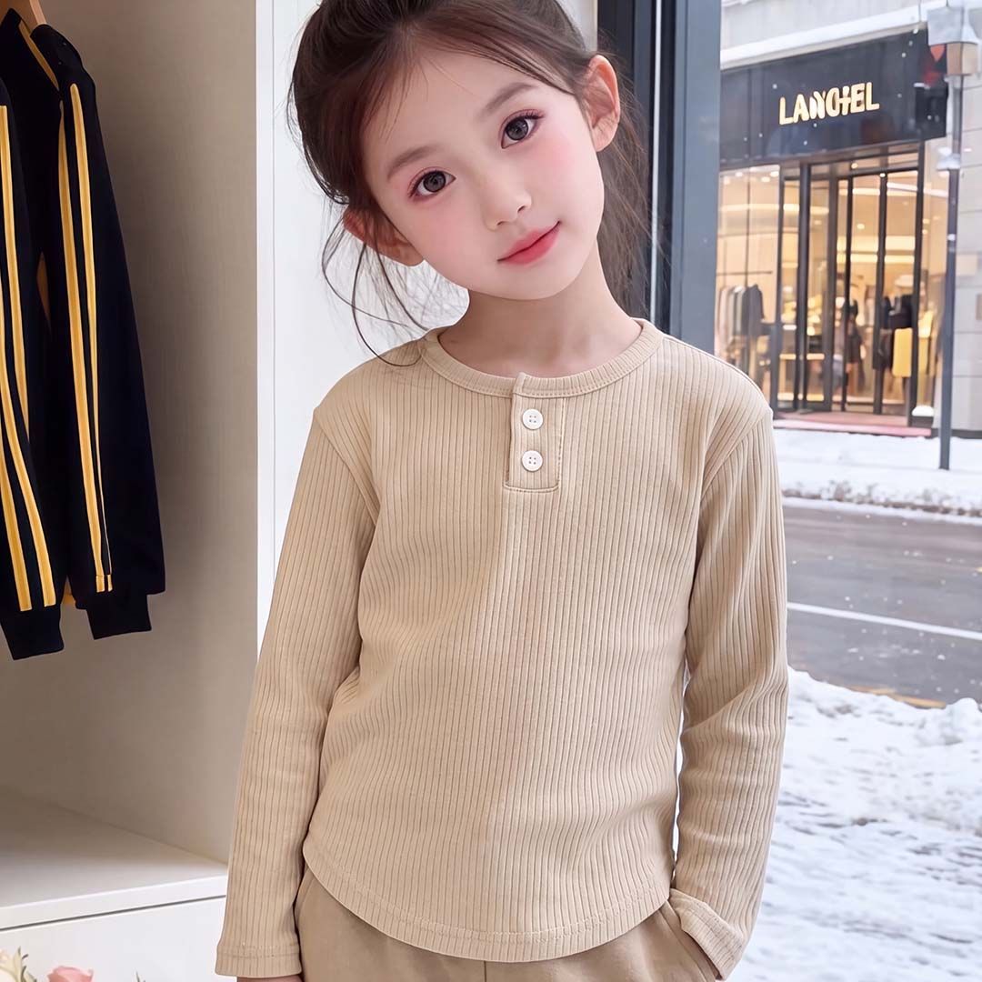 儿童打底衫秋装新款圆领长袖上衣秋衣女童保暖内衣甜美时尚潮流