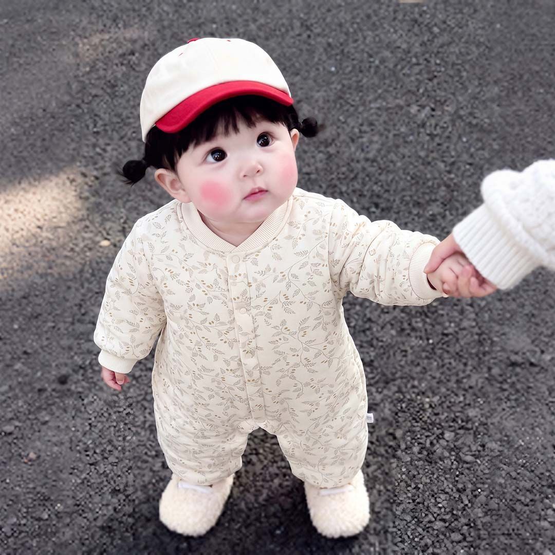 40克夹棉婴儿连体衣秋冬季加厚爬服新生儿7A抗菌超柔薄棉哈衣休闲
