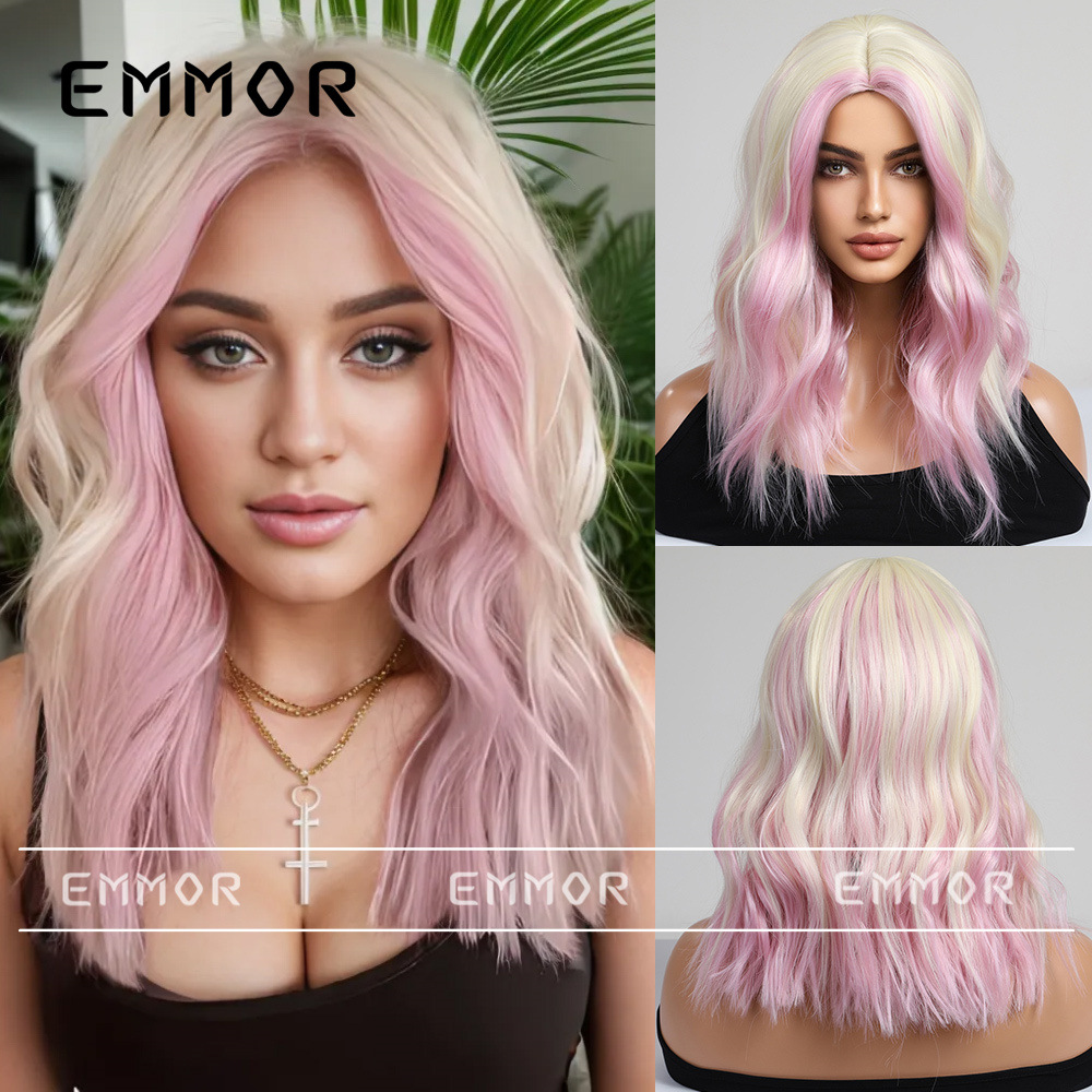 Cos假发女 网红水波纹中分短卷发自然逼真节日新款y2k辣妹全头套