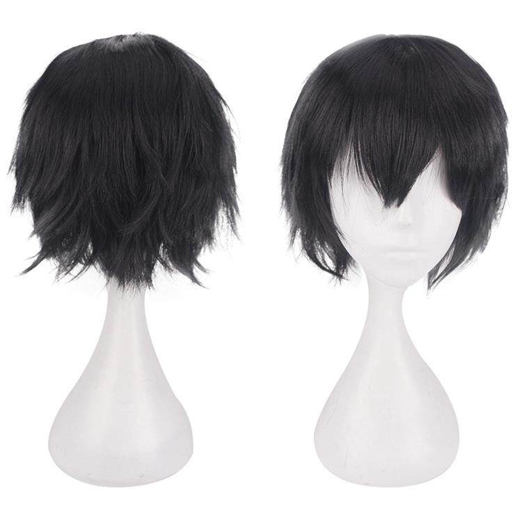 cos万用反翘假发短发30cm黑色cosplay烟粉色学生假毛厂家