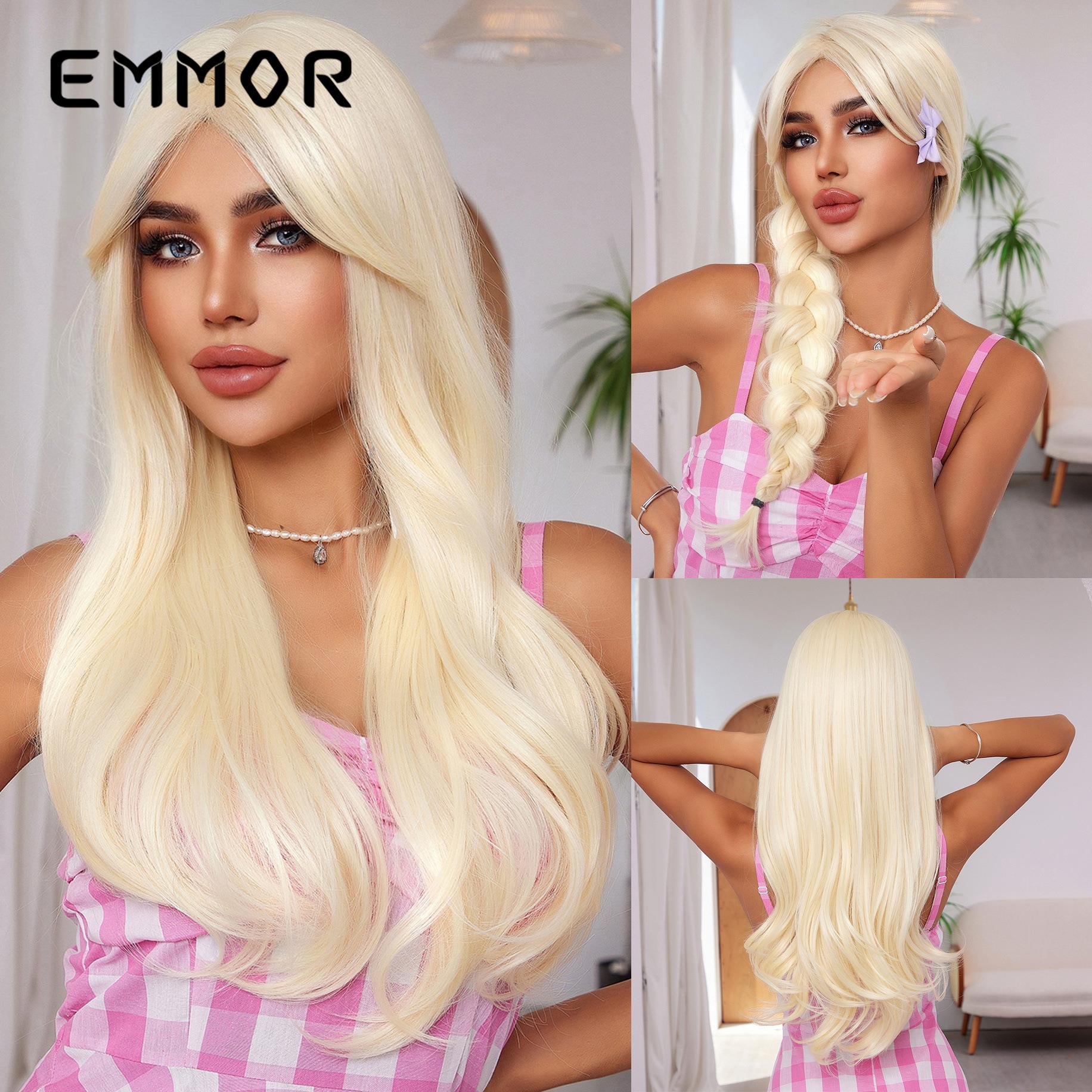 欧美风假发女长发网红白金色cos款长卷发日常时尚全头套式wigs