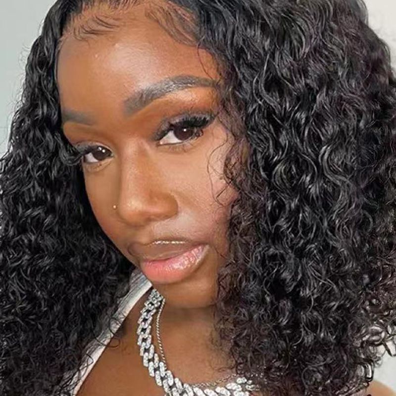 义乌外贸欧美款假发 欧美爆炸头非洲小卷假发 女士黑色短卷发wigs