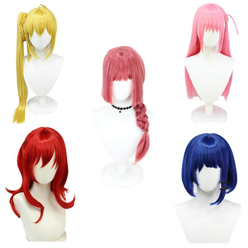 孤独摇滚cos山田凉 喜多郁代 后藤一里 虹夏假发侧辫子高温丝长发