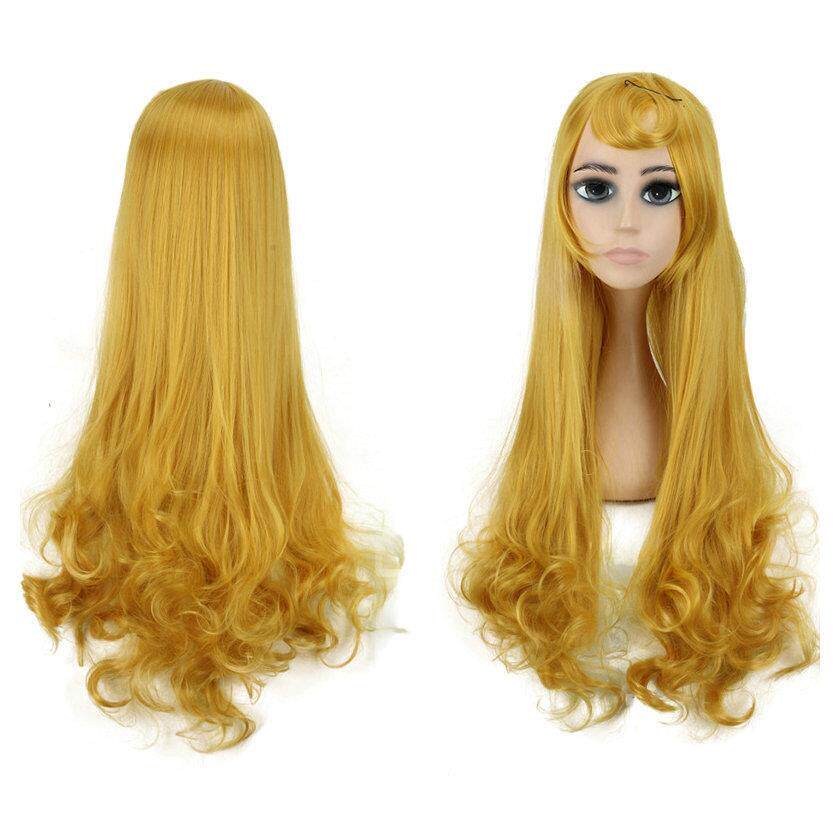 艾罗拉公主cos 睡美人 黄色长卷发cosplay动漫假发 现货