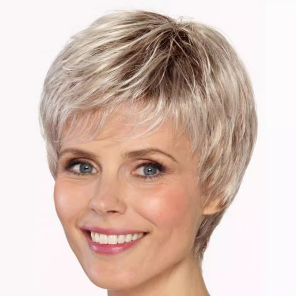 假发 欧美女士假发短直发蓬松短款偏分机制化纤头套 许昌厂家wigs