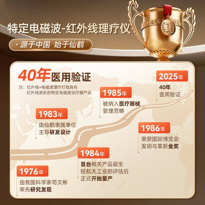 仙鹤红外线理疗灯特定电磁波治疗器风湿关节照腰腿家用电烤灯术后