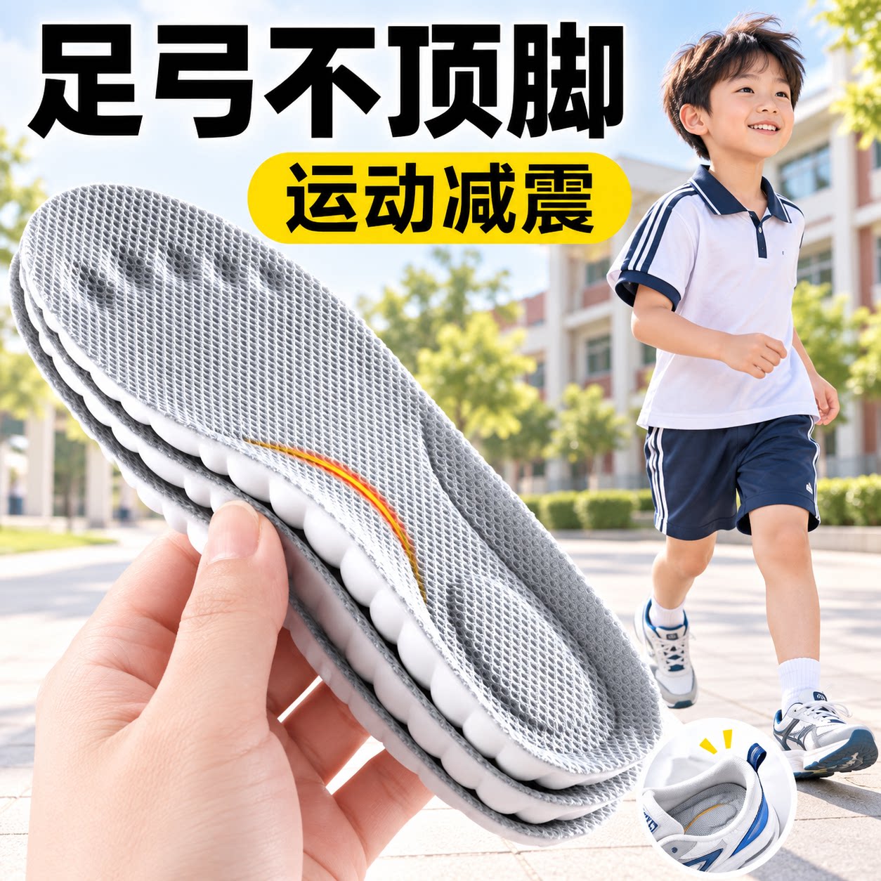 儿童运动鞋垫减震防痛吸汗防臭