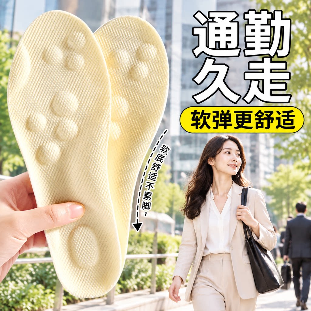 通勤久走鞋垫女款久站不累踩屎感