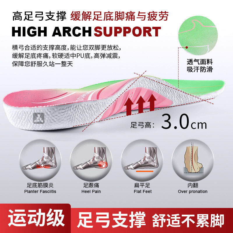 女士专用足弓支撑鞋垫久站不累