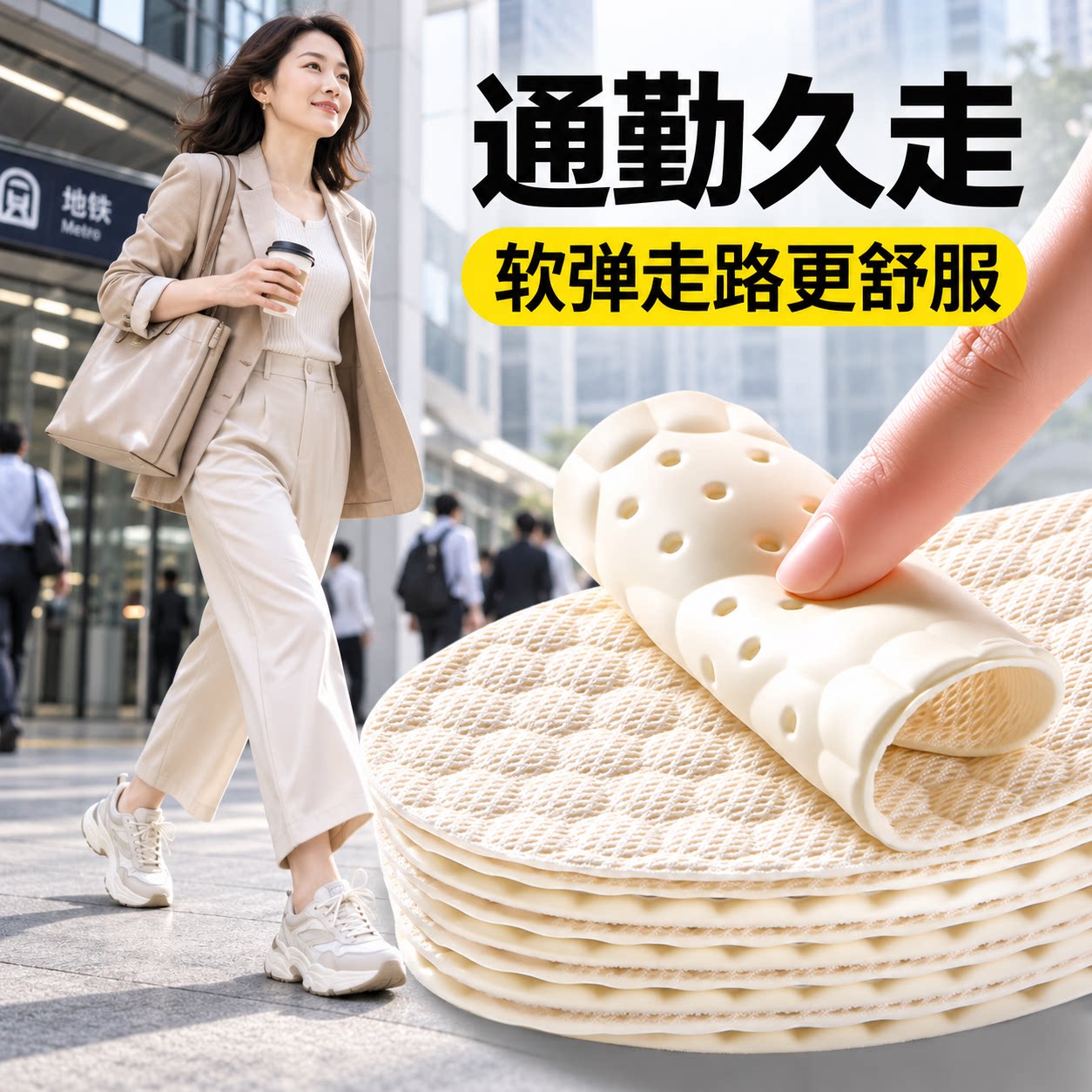 泰国乳胶鞋垫超薄防滑光脚软底