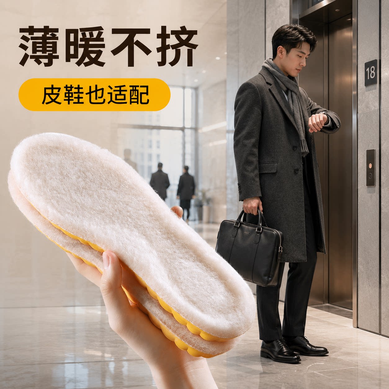 羊毛保暖鞋垫女新款冬季加绒加厚棉软底舒适运动气垫减震防臭男士