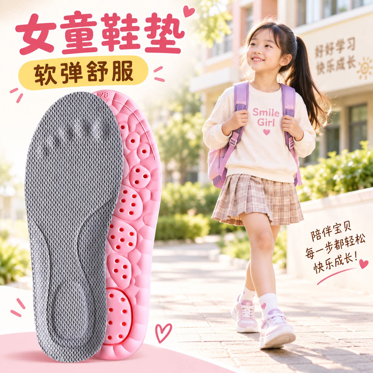 至皓恩鞋垫女童专用鞋垫运动气垫