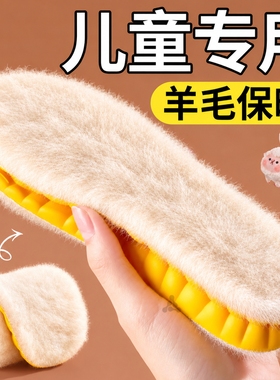 儿童冬季羊毛保暖鞋垫加绒不冻脚