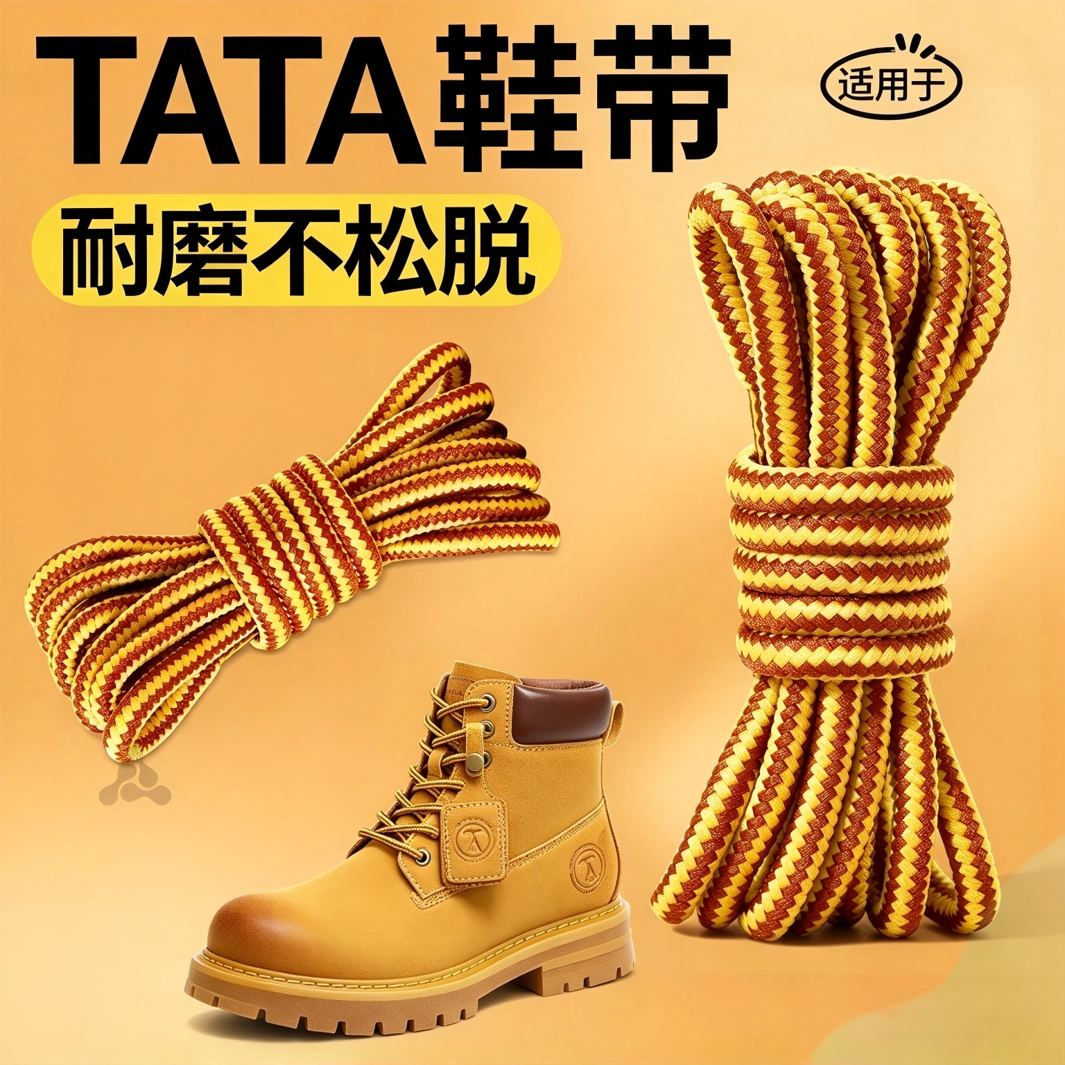 马丁靴鞋带圆绳加粗耐磨工装鞋带