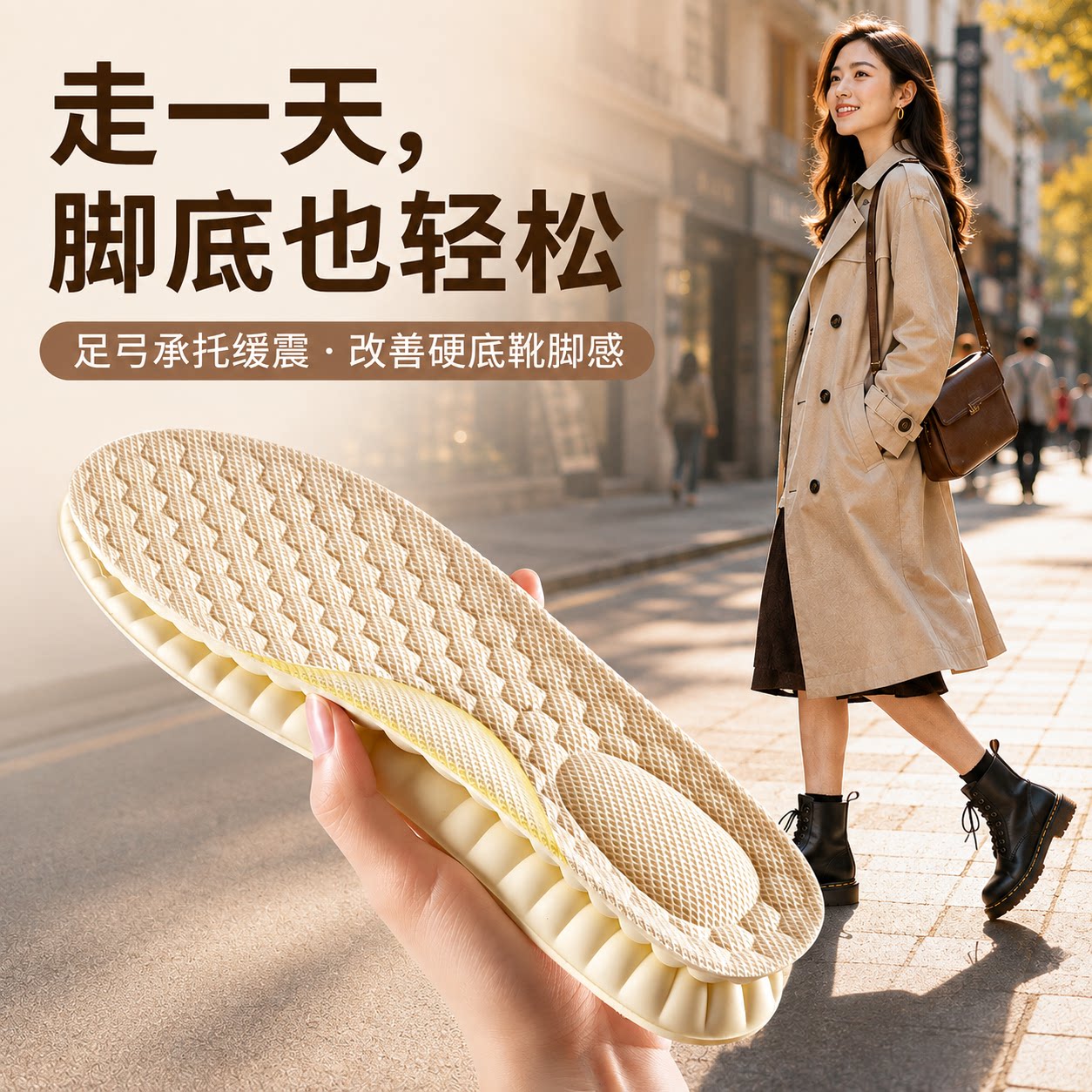 天然乳胶足弓支撑久站不累鞋垫