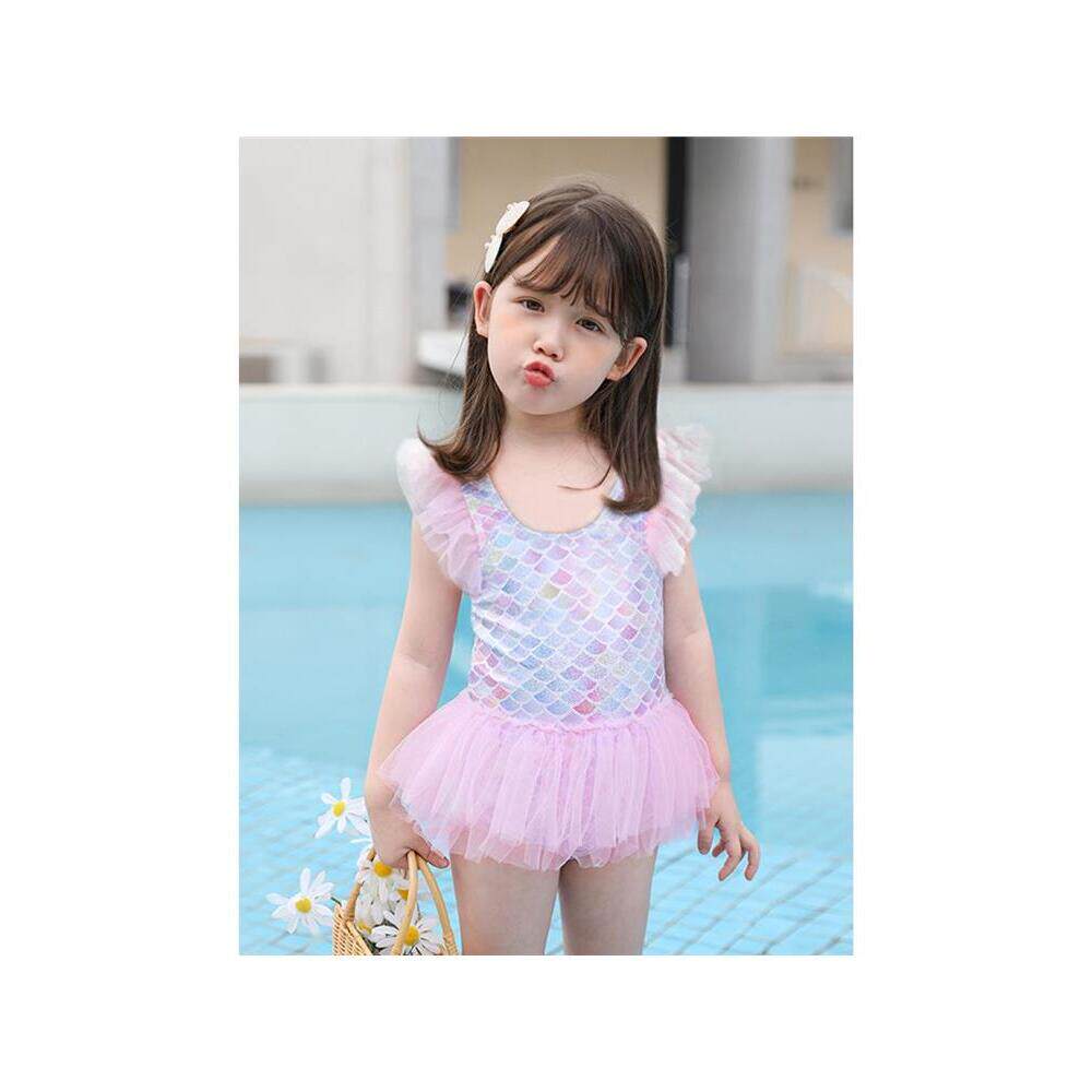 儿童泳衣2024新款女童宝宝美人鱼连体游泳衣夏女孩中小童公主泳装