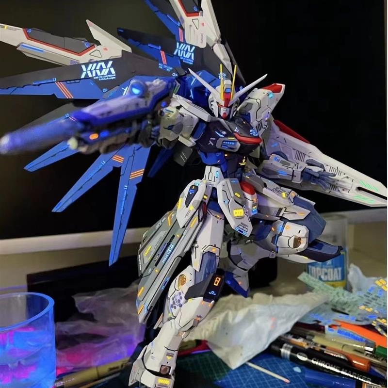 高达HG拼装模型MG强袭自由光翼蓝红异端独角兽命运拼装机甲手厂家