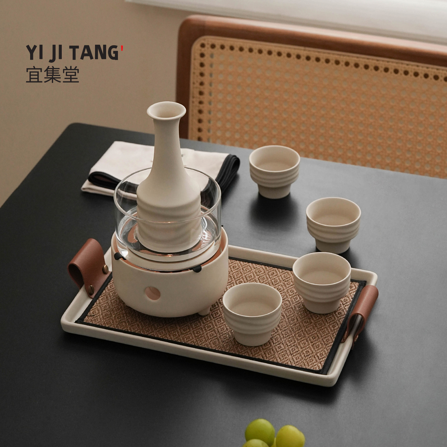 宜集堂中古酒具套装家用黄酒温酒器烫酒壶简约清酒热酒壶分酒器