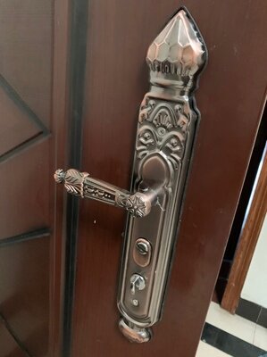 防盗门把手 锁 红古执手锁防盗门锁拉手整套面板把手 大门锁手柄