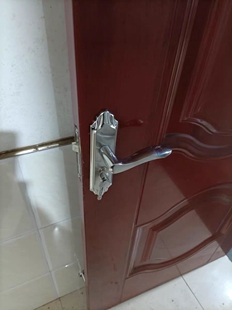 .不锈钢140孔木门锁双舌静音执手锁室内卧室房门锁换锁133孔配锁