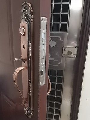 豪华大门锁 防盗门锁别墅门锁双开对开大门锁 拉丝镍青古红古铜色