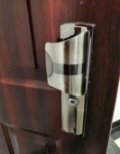 老式 门锁美鑫938t防盗门把手半圆孔防盗门把手安全面板