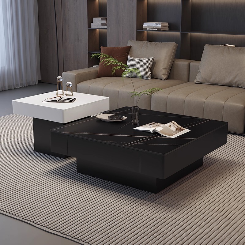 顶匠岩板极简风高级设计感茶几