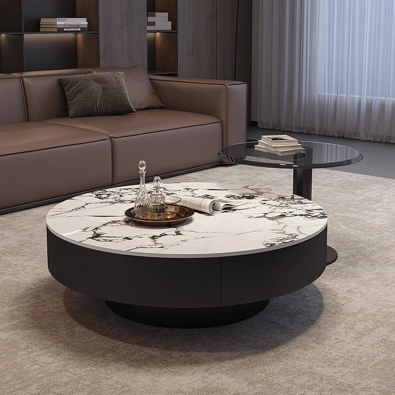 顶匠岩板轻奢网红高级感茶几