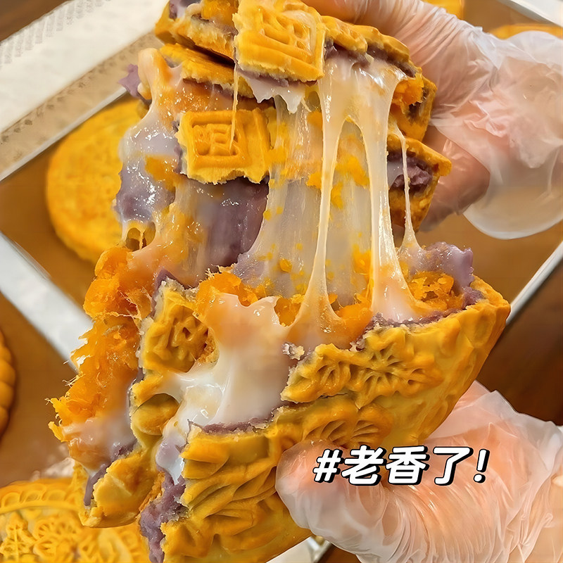 大个头广式500g大月饼肉松蛋黄馅中秋节家庭团圆糕点分享装零食