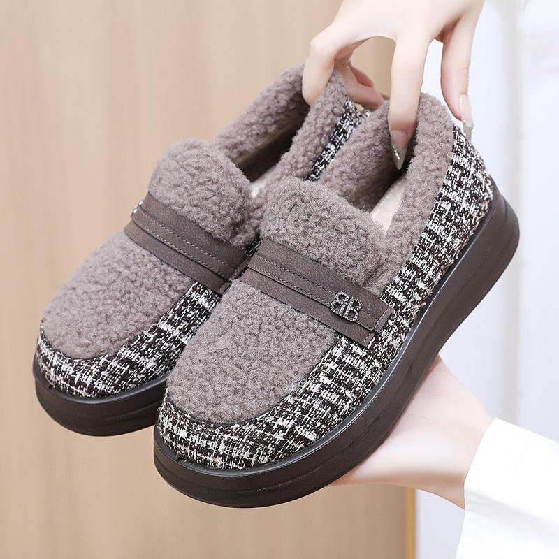 楠温轮2024冬季新款毛毛鞋