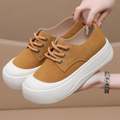 女板鞋 时尚 软底厚底舒适时尚 2025春夏新款 休闲鞋 百搭学生鞋 松糕鞋