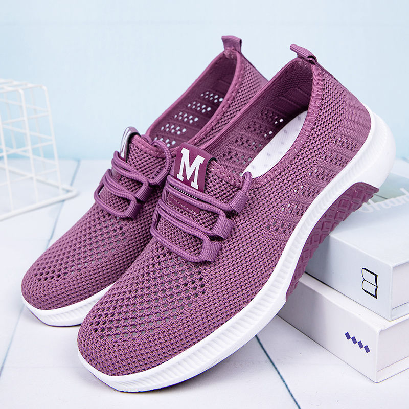 夏季老北京布鞋女舒适软底网面透气休闲鞋镂空运动鞋中老年妈妈鞋