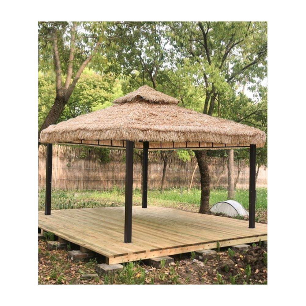 户外遮阳棚雨棚庭院别墅室外四脚凉亭农家乐茅草棚伞毛草稻草帐篷