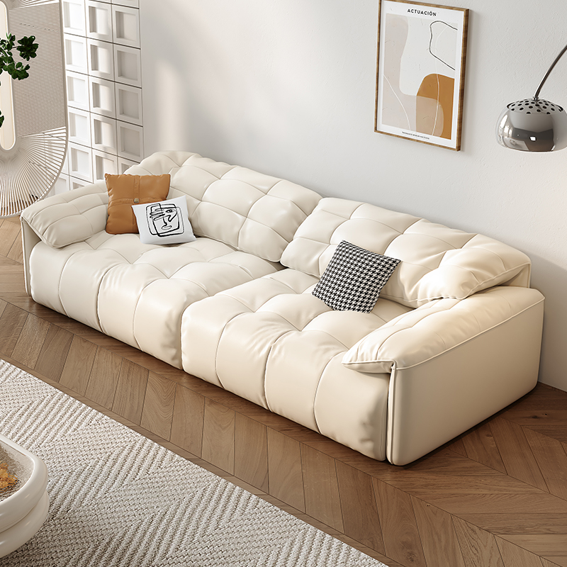 奶油风真皮电动多功能直排沙发床客厅可伸缩调节大小户型三人四位,住宅家具,功能沙发,淘宝优惠券,粉丝福利购,淘宝优惠卷