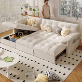 云朵沙发客厅小户型网红款 多功能可折叠抽拉伸缩两用储物沙发床