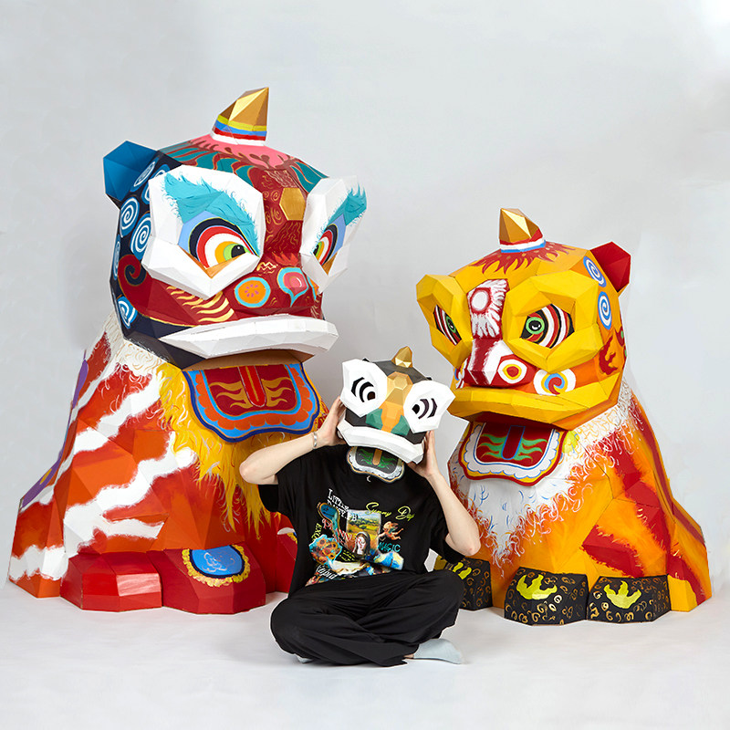 醒狮造型,舞狮造型,醒狮动作_大山谷图库