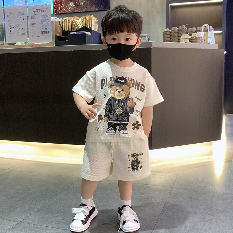 法国Uamtor男童夏季套装宝宝帅气时髦短袖衣服2026新款儿童夏装潮